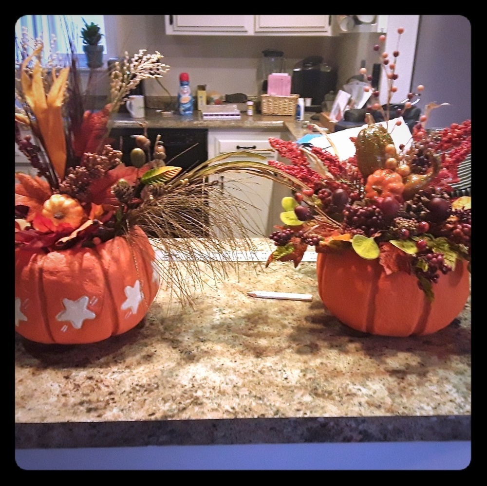 Paper mache punkins and fall decorations